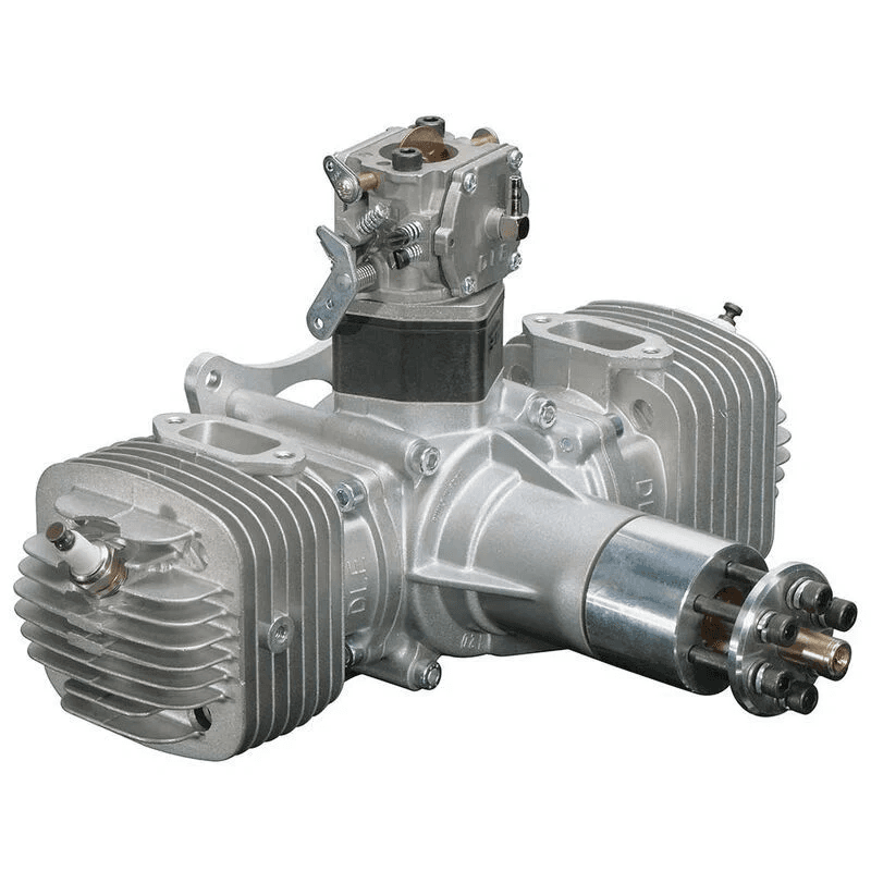DLE-120 120cc Twin Gas Engine with Electronic Ignition and Mufflers — view 1