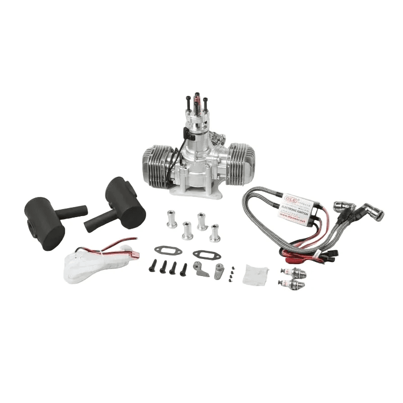 DLE-40 40cc Twin Gas Engine with Electronic Ignition and Muffler — view 2