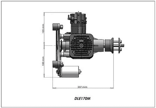 DLE170M Paramotor Engine / Paragliding Engine 17.5HP 7500RPM Electric Start — view 7