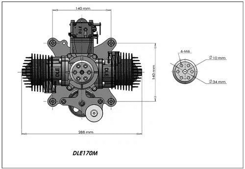 DLE170M Paramotor Engine / Paragliding Engine 17.5HP 7500RPM Electric Start — view 8