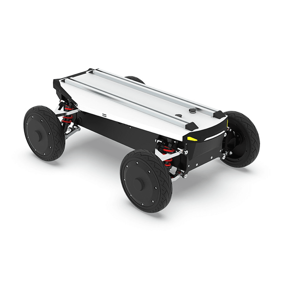 FlySpark AM600 Ackermann-Steering Wheeled UGV Robot Chassis | 50kg Payload, 9.7km/h, 60km Range, Independent Suspension, IP44 & CAN 2.0B ROS1/ROS2 SDK — view 4