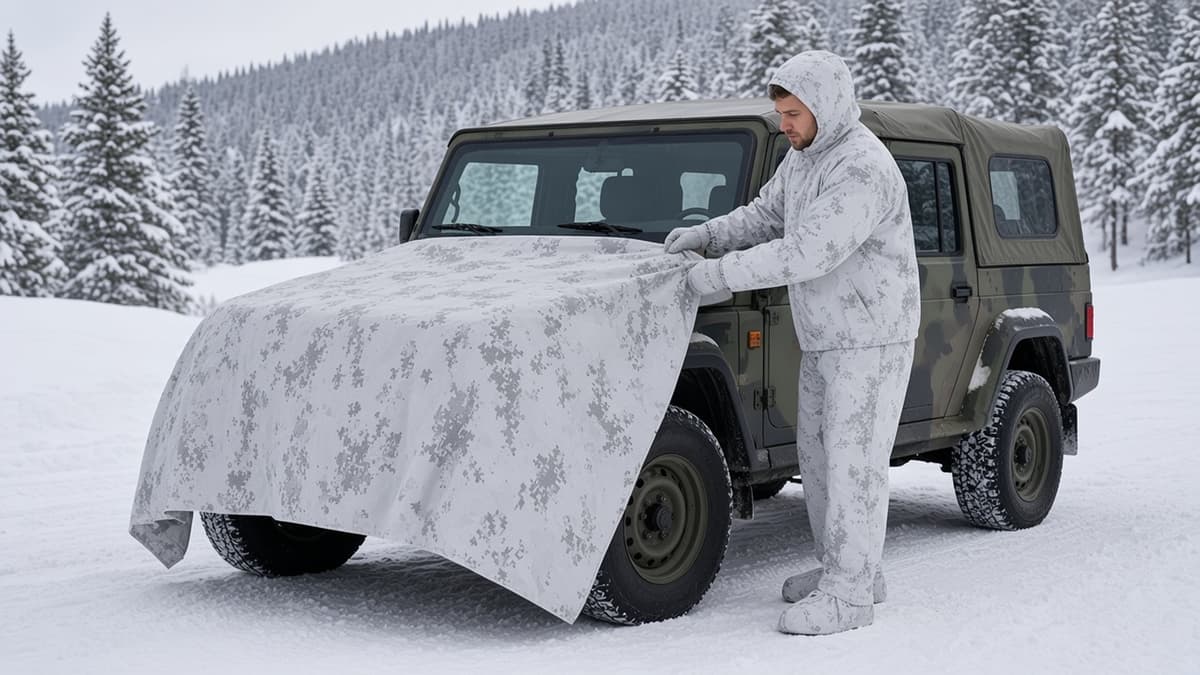FlySpark Anti-Thermal Camouflage Suit | Anti-Infrared, Anti-Drone Thermal Imaging Concealment Suit – Snow & Woodland Green Camo Jacket, Trousers, Mittens & Overboots, Waterproof, XS–2XL — view 15