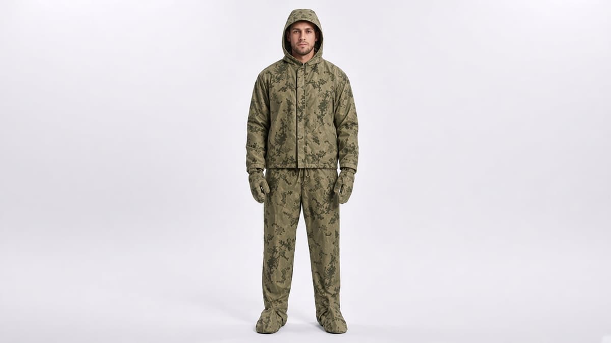 FlySpark Anti-Thermal Camouflage Suit | Anti-Infrared, Anti-Drone Thermal Imaging Concealment Suit – Snow & Woodland Green Camo Jacket, Trousers, Mittens & Overboots, Waterproof, XS–2XL — view 22