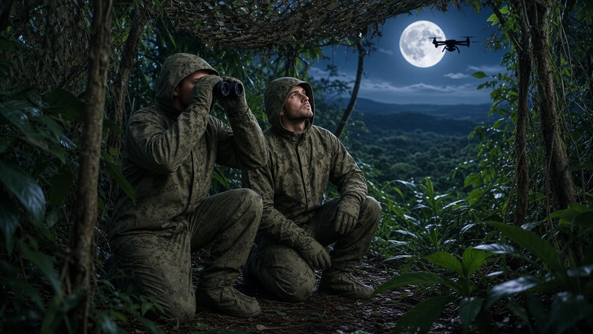 FlySpark Anti-Thermal Camouflage Suit | Anti-Infrared, Anti-Drone Thermal Imaging Concealment Suit – Snow & Woodland Green Camo Jacket, Trousers, Mittens & Overboots, Waterproof, XS–2XL — view 6