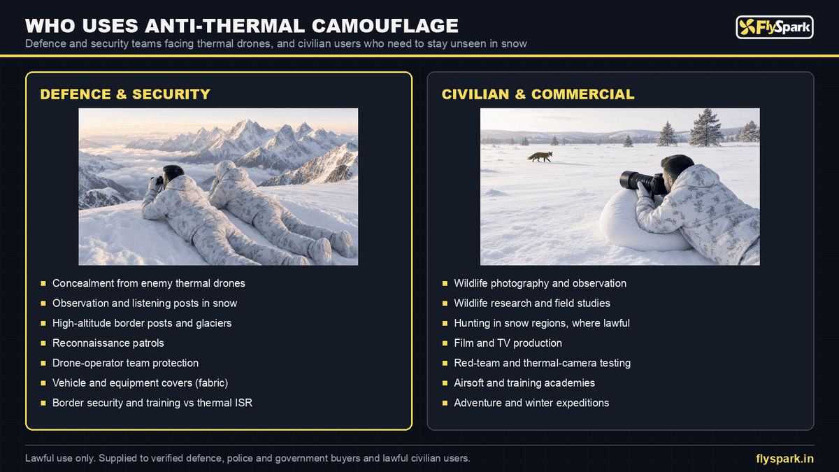 FlySpark Anti-Thermal Camouflage Suit | Anti-Infrared, Anti-Drone Thermal Imaging Concealment Suit – Snow & Woodland Green Camo Jacket, Trousers, Mittens & Overboots, Waterproof, XS–2XL — view 31