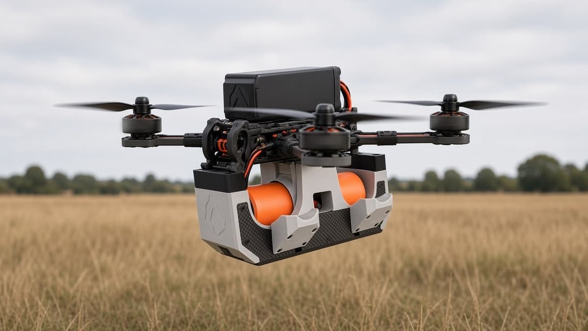 FlySpark 60WD Series Drone Payload Dropper | Mechanical-Latch Release for 1, 2 or 3 Ø60 mm-Class Payloads, CRSF, 7–28 V, TPU Damping, Carbon-Fibre Base & Dual-Latch MAX — view 8
