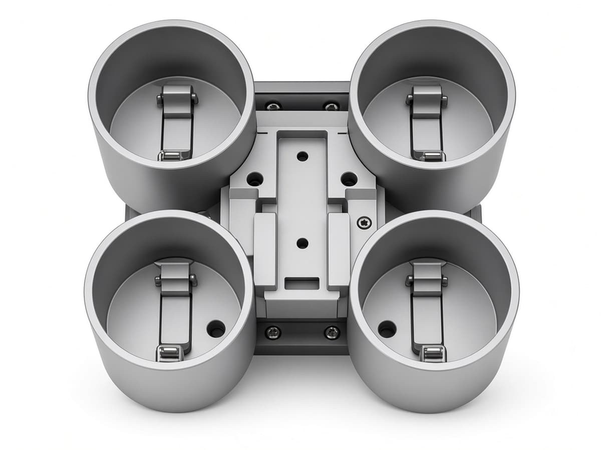 FlySpark LD35 Multi-Channel Hanging Drone Payload Dropper | 2/4/6/8-Channel Parallel Release, 35 mm-Class Cylindrical Payloads, Quick-Release Plate, PWM / Remote Trigger, 5 V & Single or Half-Load Salvo — view 4