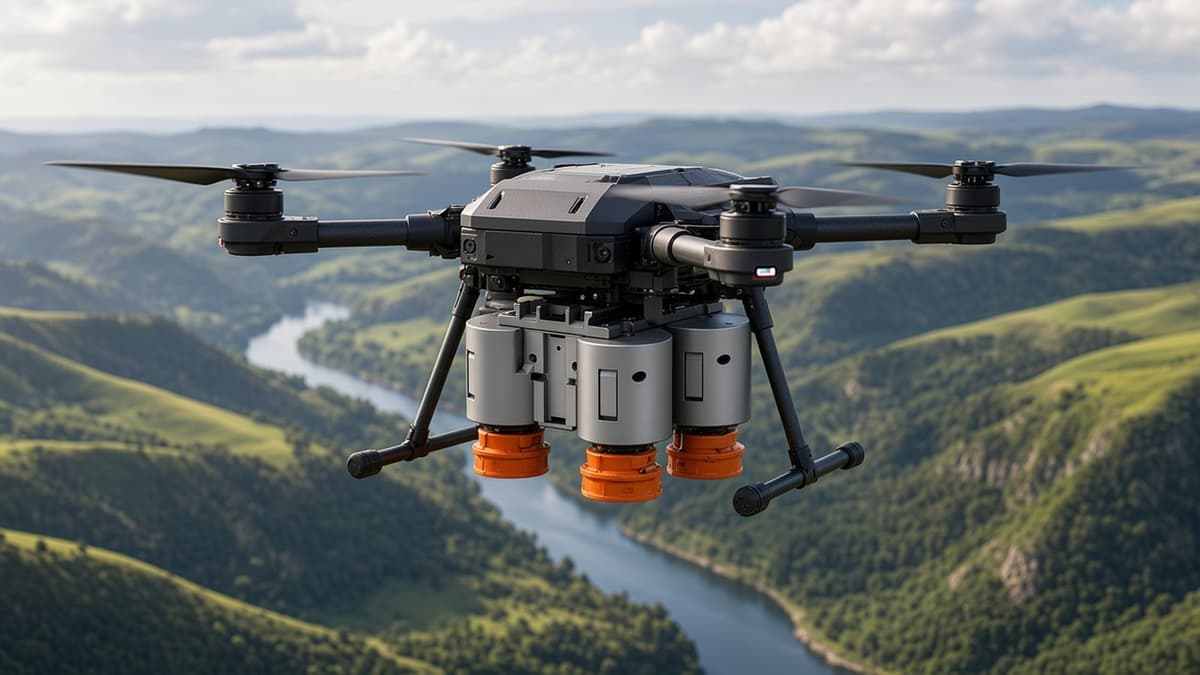 FlySpark LD35 Multi-Channel Hanging Drone Payload Dropper | 2/4/6/8-Channel Parallel Release, 35 mm-Class Cylindrical Payloads, Quick-Release Plate, PWM / Remote Trigger, 5 V & Single or Half-Load Salvo — view 6
