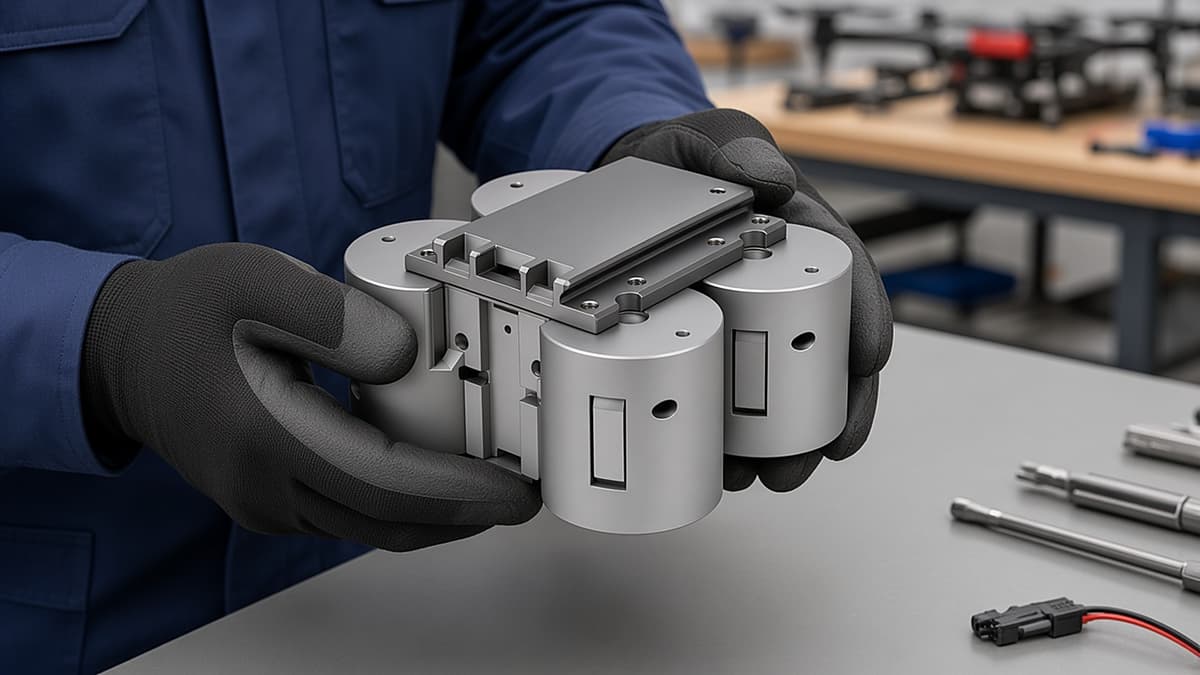 FlySpark LD35 Multi-Channel Hanging Drone Payload Dropper | 2/4/6/8-Channel Parallel Release, 35 mm-Class Cylindrical Payloads, Quick-Release Plate, PWM / Remote Trigger, 5 V & Single or Half-Load Salvo — view 9