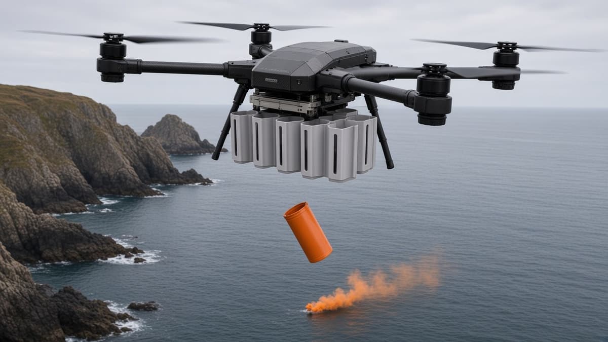 FlySpark M18SD Multi-Channel Smoke-Canister Drone Dropper | 2/4/6/8-Channel Parallel Rack for M18-Class Canisters, 5V, PWM / Light-Sensor / Remote Trigger, Quick-Release Plate & 200–900g — view 6
