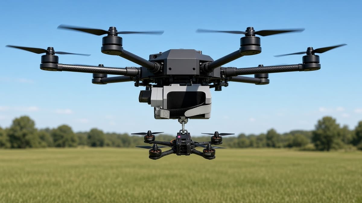 FlySpark Mothership Drone Release Mount | Child-Drone Air-Launch Dropper for 8-inch FPV-Class Drones, Single-Lock Servo Latch, 130×48×52 mm, 5 V PWM & ~90 g — view 5