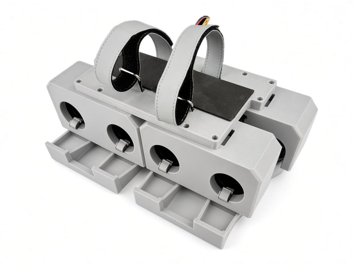 FlySpark PWD Parallel-Latch Multi-Channel Drone Dropper | 2/4/6/8-Channel Payload Release, Buckle Lock, Quick-Release Plate, 7–28 V, CRSF/PWM, Light-Sensor & Remote Trigger