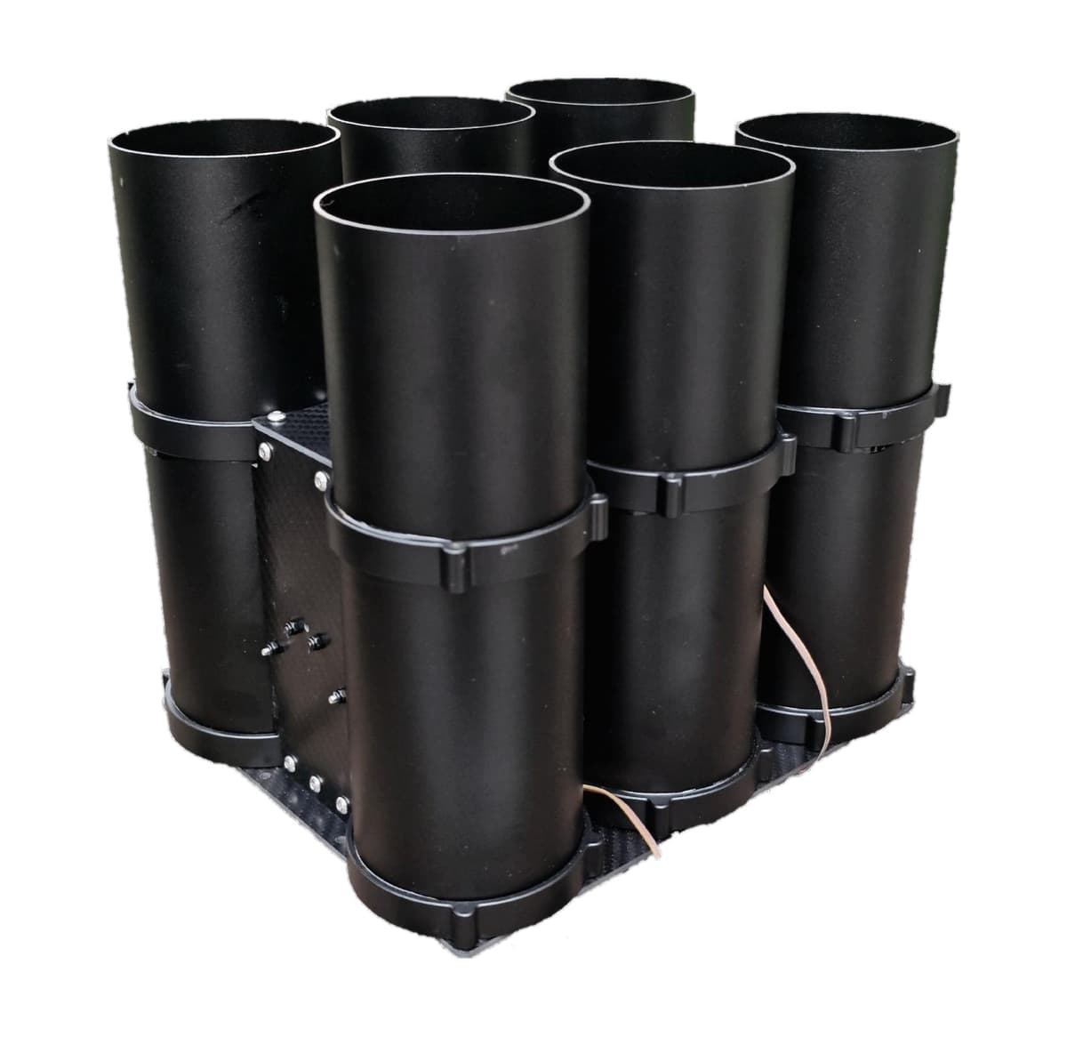 FlySpark QD60 Heavy-Lift Multi-Tube Drone Dropper | 2/4/6/8 Tubes, Ø60 mm-Class Payloads, Aluminium + Carbon Fibre, 5 V PWM & Single or Half-Load Salvo