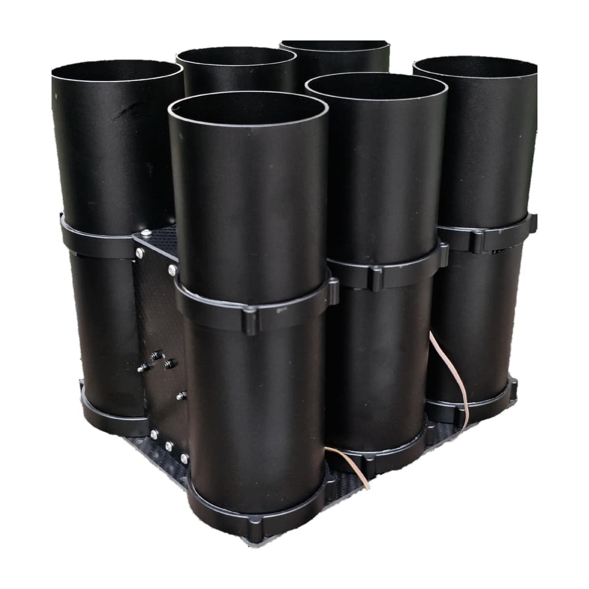 FlySpark QD82 Heavy-Lift Multi-Tube Drone Payload Dropper | 2/4/6/8-Tube Parallel Rack for Ø82 mm-Class Payloads, PWM & Remote Trigger, 5 V, Aluminium + Carbon Fibre & Single or Half-Load Salvo