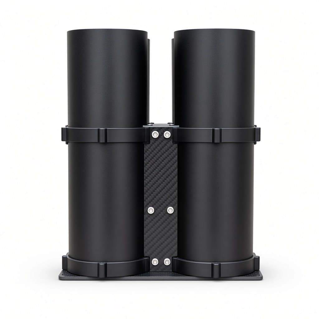 FlySpark QD82 Heavy-Lift Multi-Tube Drone Payload Dropper | 2/4/6/8-Tube Parallel Rack for Ø82 mm-Class Payloads, PWM & Remote Trigger, 5 V, Aluminium + Carbon Fibre & Single or Half-Load Salvo — view 3