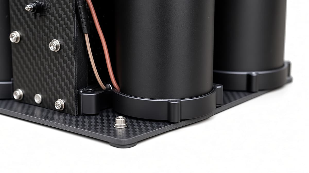 FlySpark QD82 Heavy-Lift Multi-Tube Drone Payload Dropper | 2/4/6/8-Tube Parallel Rack for Ø82 mm-Class Payloads, PWM & Remote Trigger, 5 V, Aluminium + Carbon Fibre & Single or Half-Load Salvo — view 7
