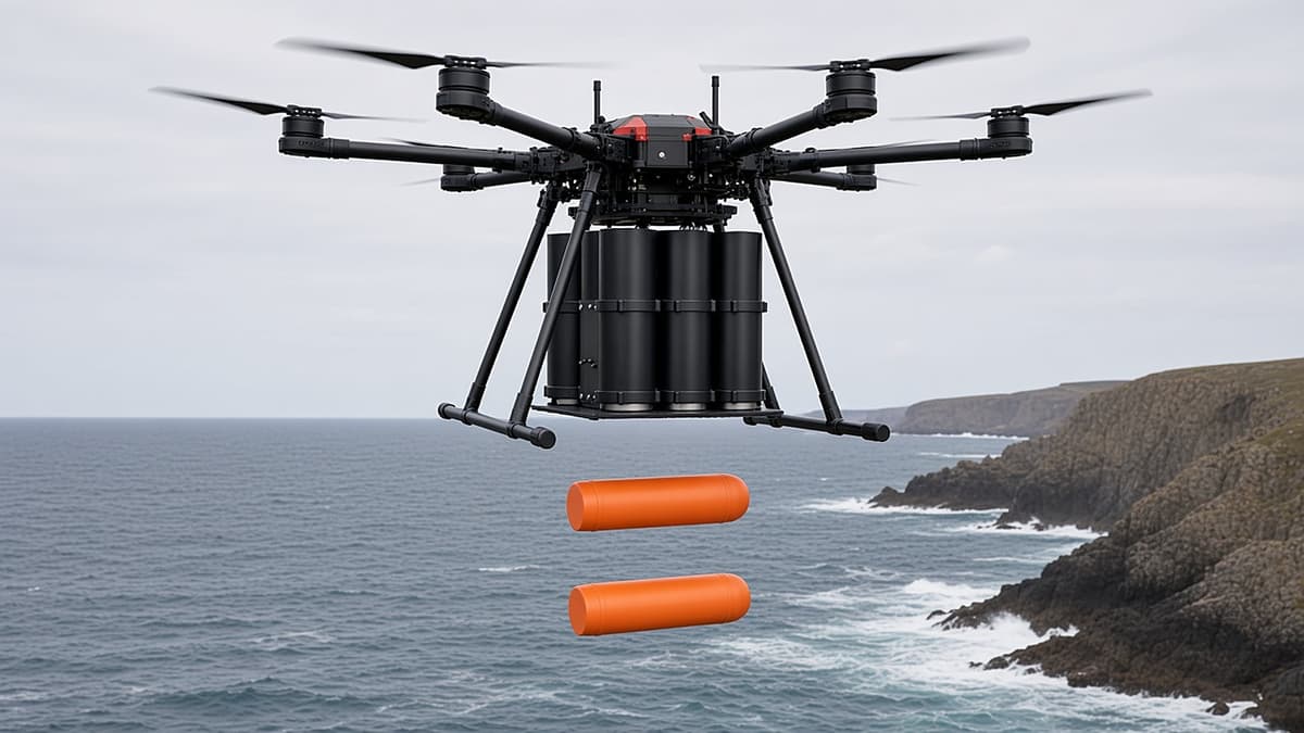 FlySpark QD82 Heavy-Lift Multi-Tube Drone Payload Dropper | 2/4/6/8-Tube Parallel Rack for Ø82 mm-Class Payloads, PWM & Remote Trigger, 5 V, Aluminium + Carbon Fibre & Single or Half-Load Salvo — view 12