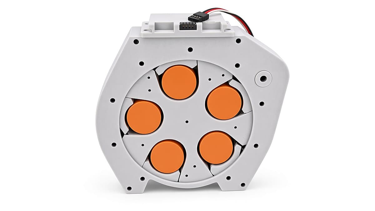 FlySpark RD5-35 5-Position Revolver Drone Payload Dropper | 35 mm-Class Cylindrical Payloads, Rotary Release, PWM Trigger, 5 V, Approx. 300 g & Quick-Release Plate — view 3