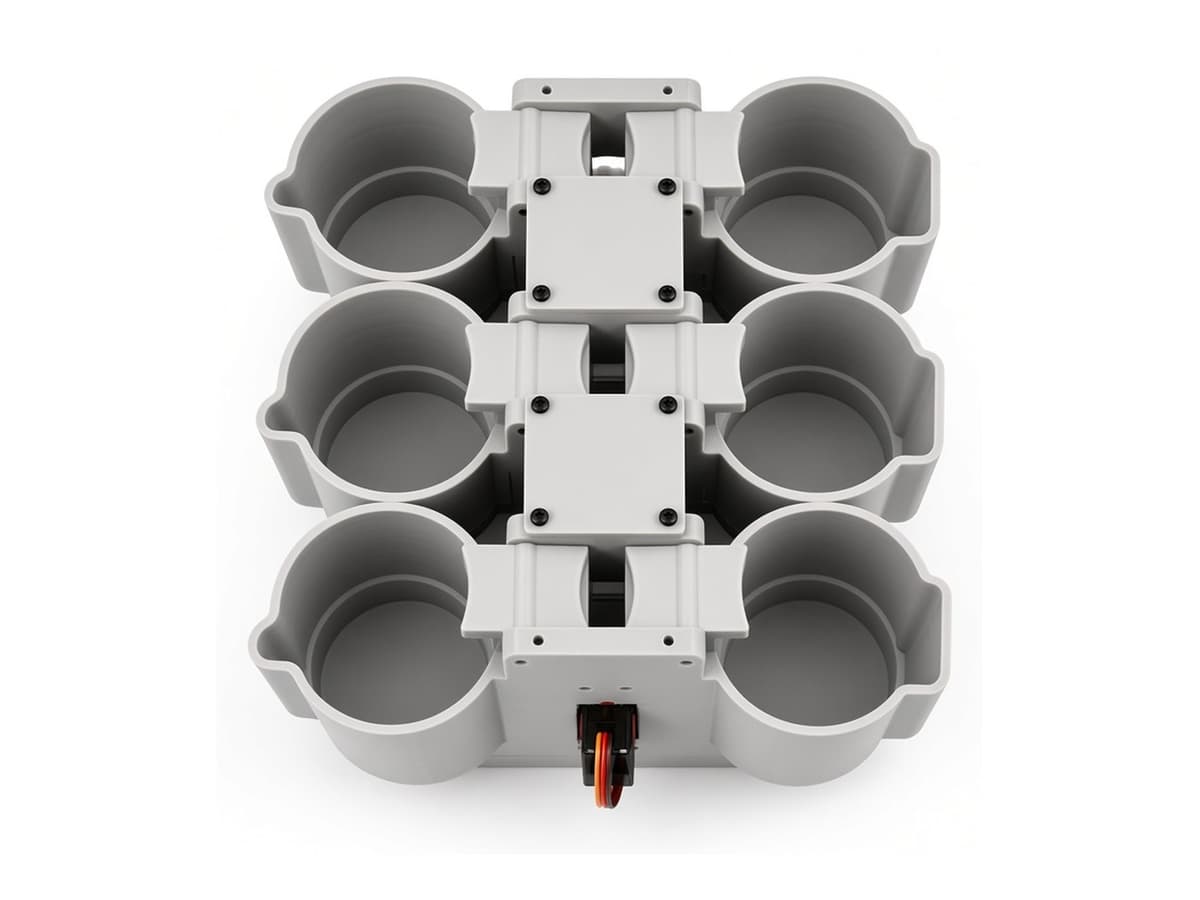 FlySpark SDC Dual-Lock Multi-Channel Drone Dropper | 2/4/6/8-Channel Parallel Payload Release, Dual Safety Lock, Quick-Release Plate, 7–28 V & CRSF / PWM / Light-Sensor / Remote Trigger — view 2