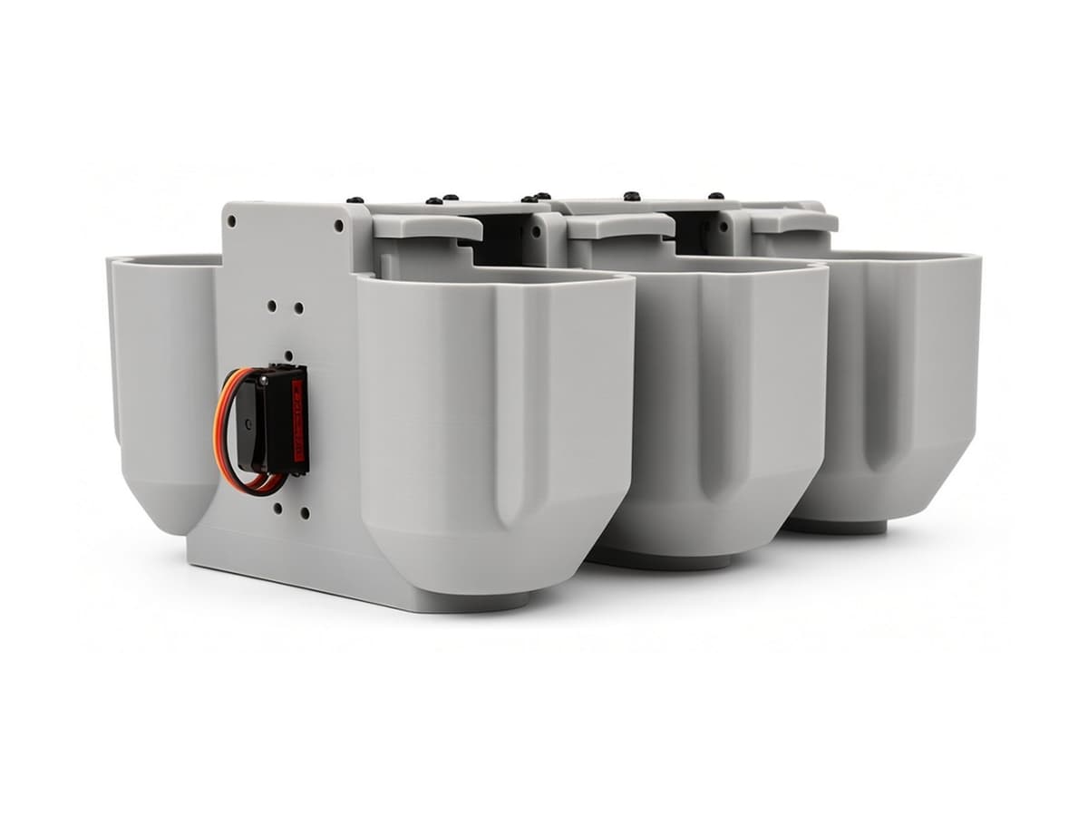 FlySpark SDC Dual-Lock Multi-Channel Drone Dropper | 2/4/6/8-Channel Parallel Payload Release, Dual Safety Lock, Quick-Release Plate, 7–28 V & CRSF / PWM / Light-Sensor / Remote Trigger — view 3