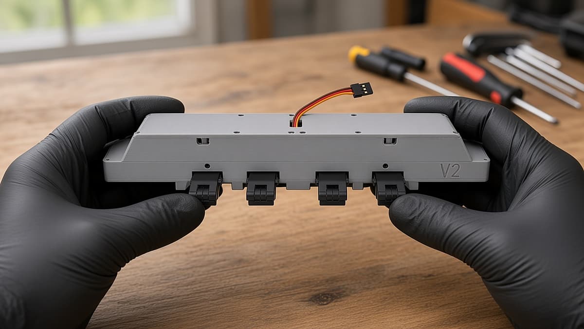 FlySpark XD4-V2 Pin-Release 4-Position Drone Payload Dropper | 4 Individually Released Positions, 282×46×47 mm, 240 g, 5 V, PWM / Light-Sensor Trigger & SQ Quick-Release — view 10
