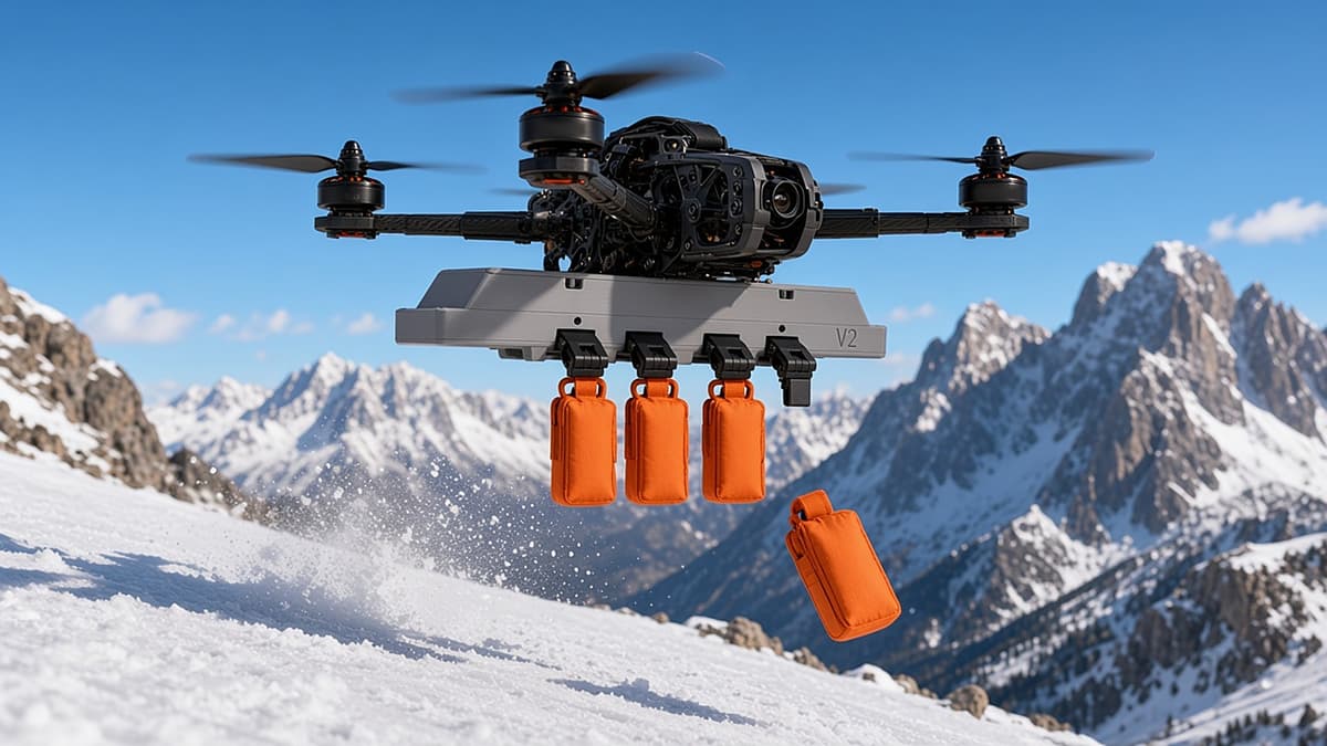 FlySpark XD4-V2 Pin-Release 4-Position Drone Payload Dropper | 4 Individually Released Positions, 282×46×47 mm, 240 g, 5 V, PWM / Light-Sensor Trigger & SQ Quick-Release — view 12