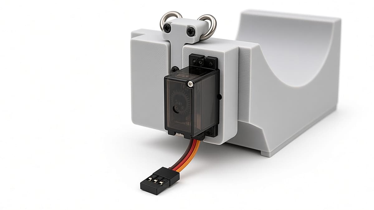 FlySpark ZD1PLUS Single-Channel Drone Payload Dropper | Ø60 mm-Class Cylindrical Payload Cradle, 79×65×50 mm, Approx. 65 g, 5 V PWM Servo Latch & Quick-Release Option — view 8