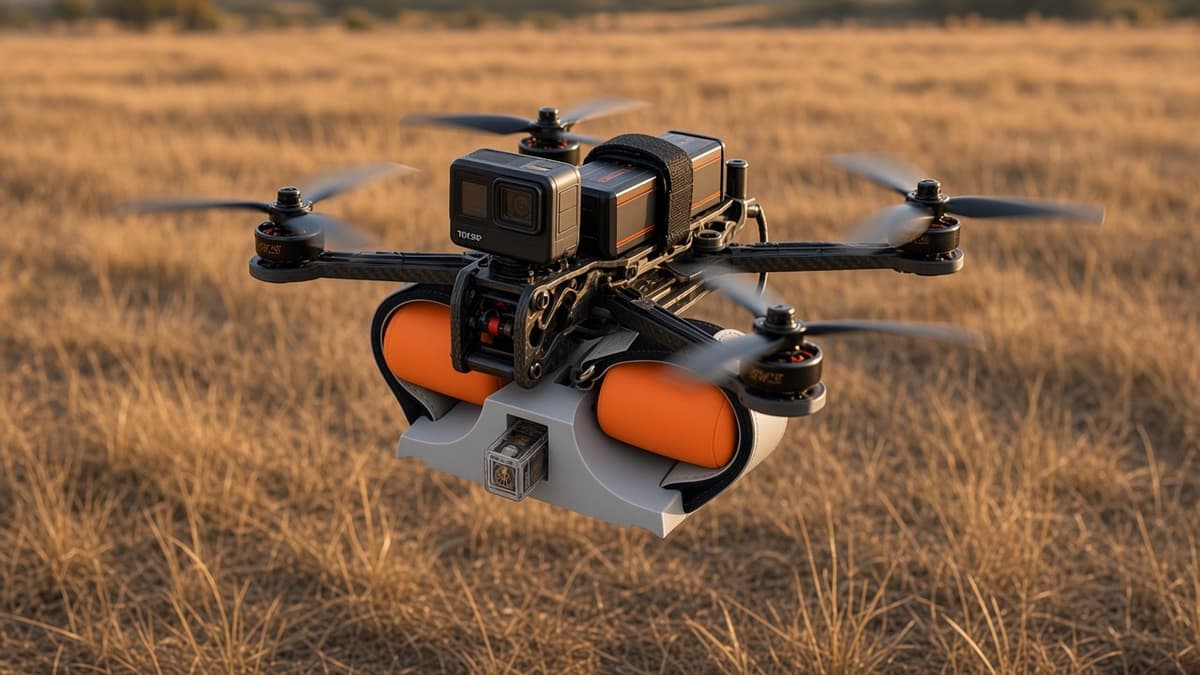 FlySpark ZD2-V3 Dual-Channel Drone Payload Dropper | Independent 2-Channel Release, DJI Mavic/Air Light-Sensor, PWM & Quick-Release Versions, 90×34×48mm, 5V & 56–75g — view 6