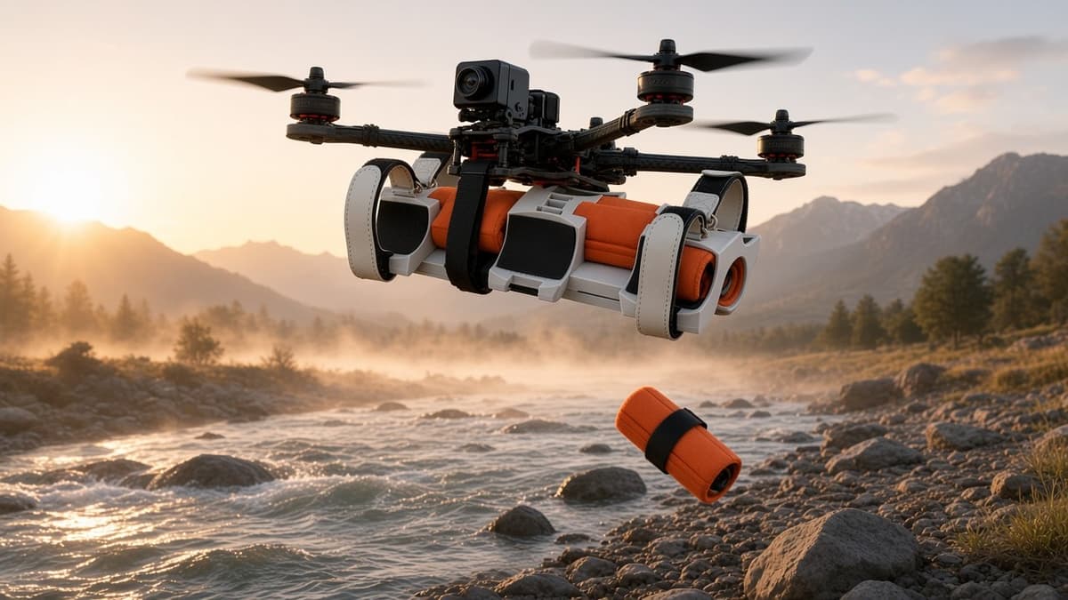 FlySpark ZD6 6-Channel Drone Payload Dropper | 6 Independent Release Stations, CRSF / ELRS Control, 7–28 V Supply, 230 × 94 × 48 mm, 300 g & Quick-Release Option — view 6