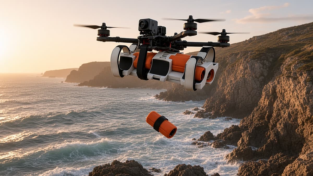 FlySpark ZD6 6-Channel Drone Payload Dropper | 6 Independent Release Stations, CRSF / ELRS Control, 7–28 V Supply, 230 × 94 × 48 mm, 300 g & Quick-Release Option — view 12