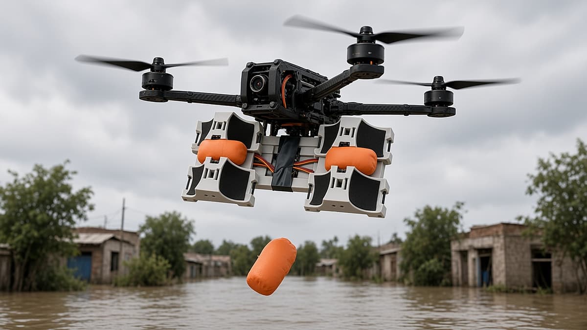 FlySpark ZD8 8-Channel Drone Payload Dropper | 8 Independent Release Channels, CRSF / ELRS Control, 7–28 V, 225×130×48 mm, approx. 350 g & Quick-Release Option — view 12