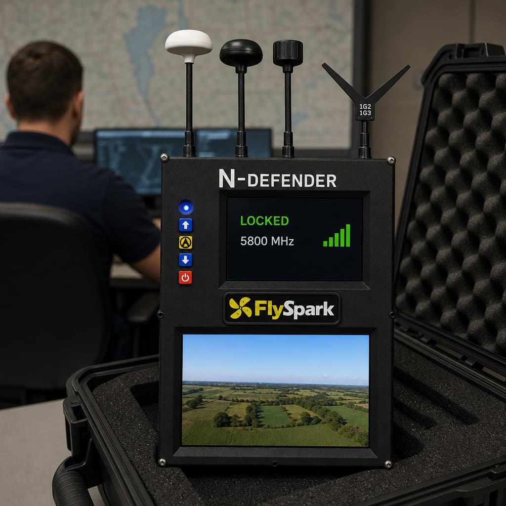 FlySpark N-DEFENDER Passive Multi-Band Drone Detection & Video Interception System | 1.08GHz–8.26GHz FPV Drone Threat Sensor — view 4