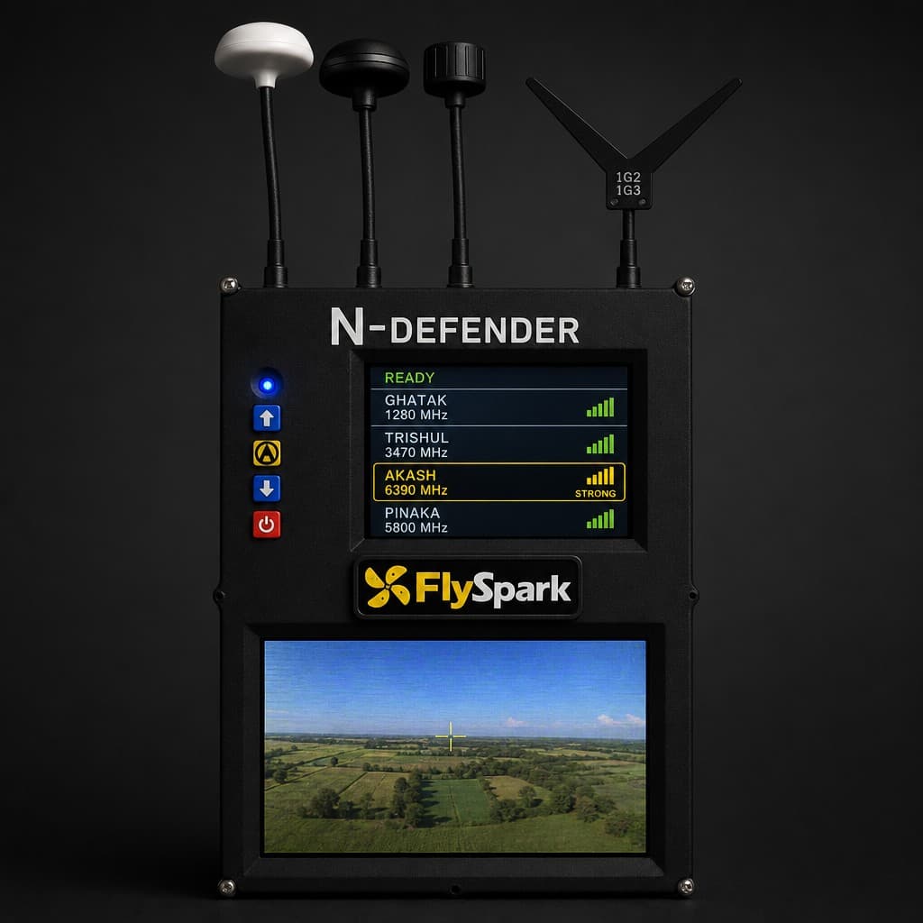 FlySpark N-DEFENDER Passive Multi-Band Drone Detection & Video Interception System | 1.08GHz–8.26GHz FPV Drone Threat Sensor — view 1