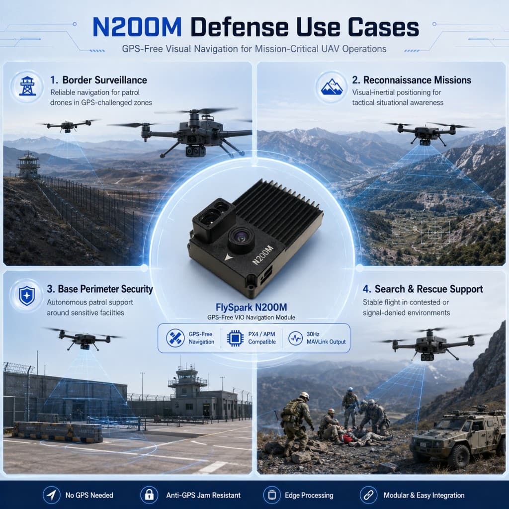 FlySpark N200M GPS-Free VIO Navigation Module | AI Visual-Inertial Navigation Camera for UAV, FPV Drone & GPS-Denied Flight — view 6