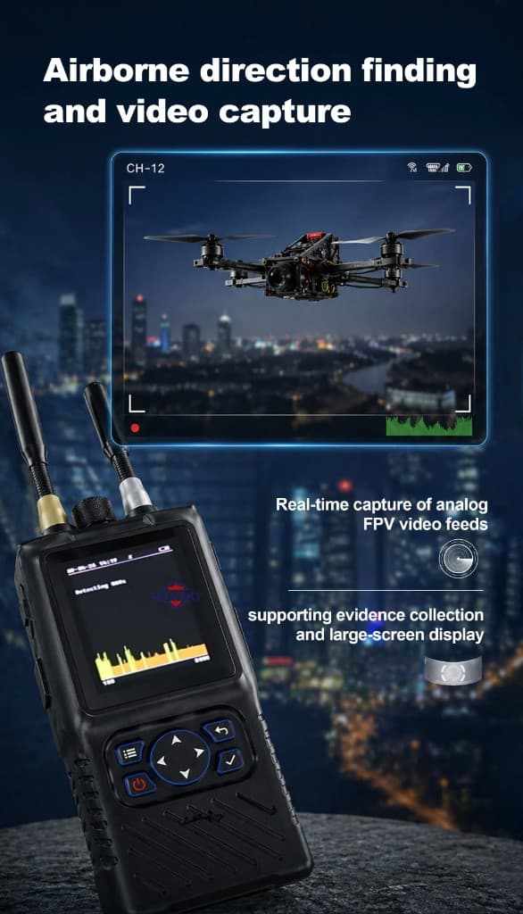 FlySpark Portable Broadband Drone Detection Device | 0–8000MHz Handheld UAV Detector — view 10
