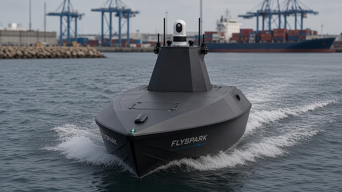 FlySpark SeaScout S8 Uncrewed Surface Vessel (USV) for Maritime Surveillance | 8.4m Low-Signature Hull, 55kt, 650NM Range, 30-Day Endurance, 600kg Payload & Open Autonomy — view 4
