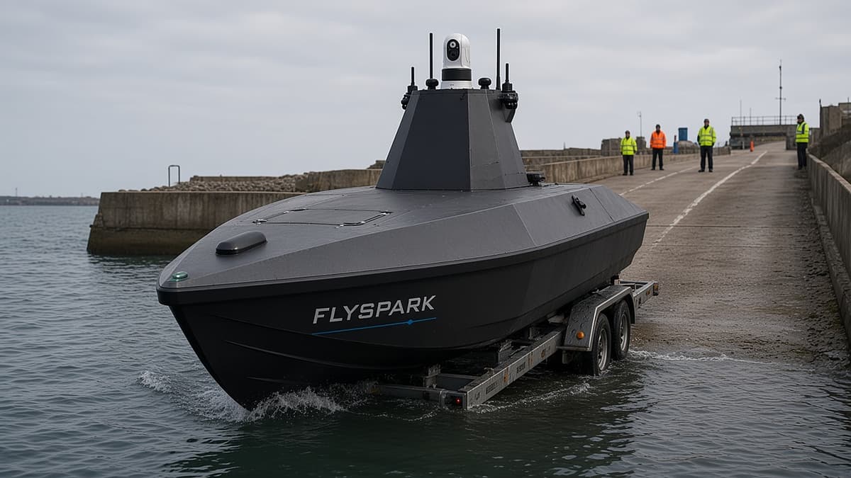 FlySpark SeaScout S8 Uncrewed Surface Vessel (USV) for Maritime Surveillance | 8.4m Low-Signature Hull, 55kt, 650NM Range, 30-Day Endurance, 600kg Payload & Open Autonomy — view 6