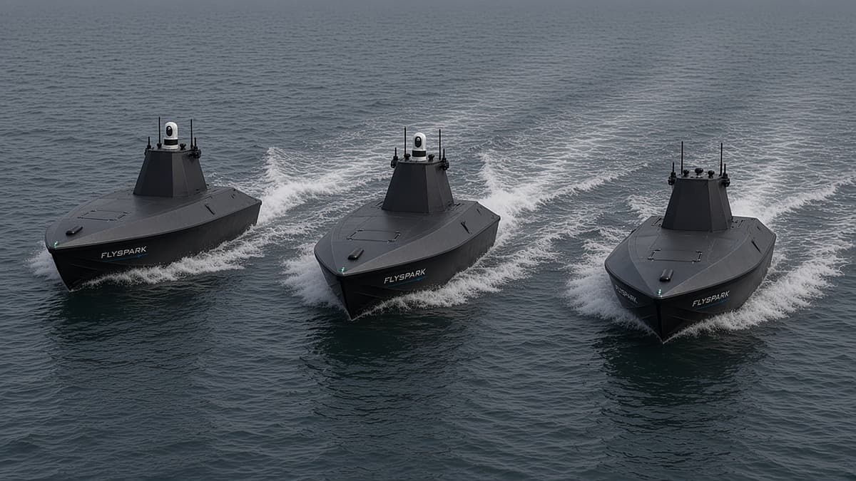 FlySpark SeaScout S8 Uncrewed Surface Vessel (USV) for Maritime Surveillance | 8.4m Low-Signature Hull, 55kt, 650NM Range, 30-Day Endurance, 600kg Payload & Open Autonomy — view 8