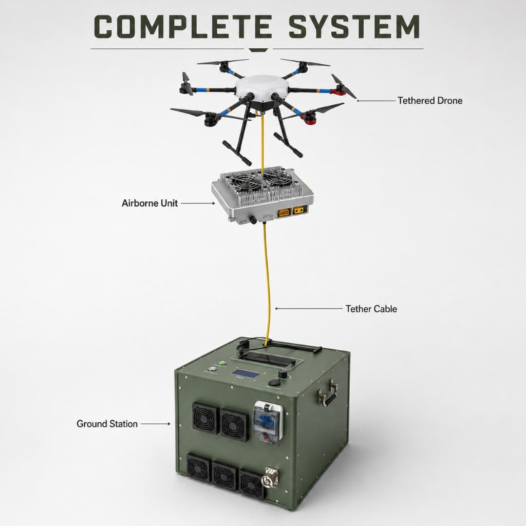 FlySpark Tethered Power System – 100 Meter Series | 1.5kW to 30kW Regulated DC UAV Power System — view 4