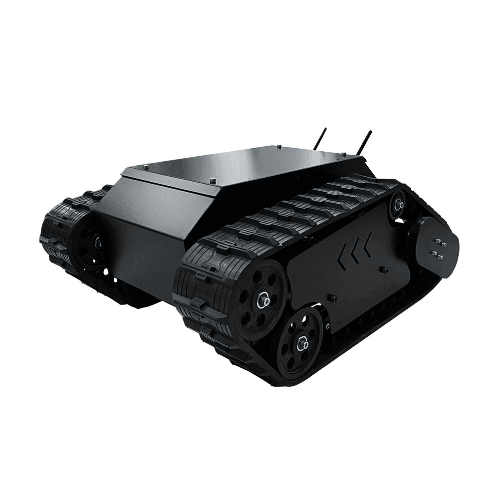 FlySpark TK1000 Stair-Climbing Robot Tank Chassis – Tracked UGV Platform | 100kg Payload, 40° Climb, 180mm Obstacles, 4h Endurance, IP65, 2×1000W Brushless & Serial/CAN — view 3
