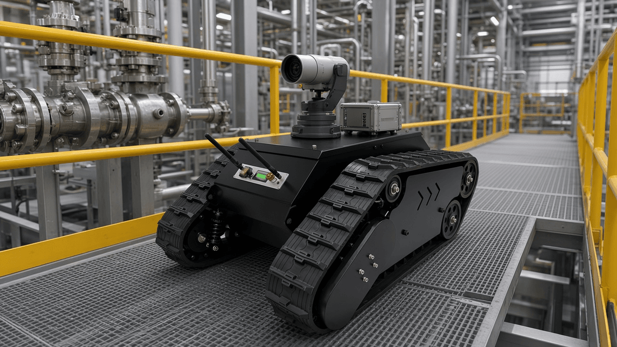 FlySpark TK1000 Stair-Climbing Robot Tank Chassis – Tracked UGV Platform | 100kg Payload, 40° Climb, 180mm Obstacles, 4h Endurance, IP65, 2×1000W Brushless & Serial/CAN — view 8