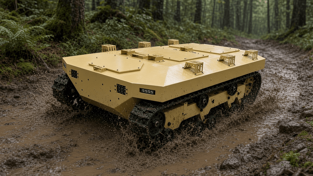 FlySpark TK2100 Heavy-Duty Tracked UGV Robot Chassis | 300kg Payload Unmanned Ground Vehicle, 4–5h Endurance, 500mm Wading, IP65, 2×4500W Drive & ROS-Ready Serial/CAN — view 9