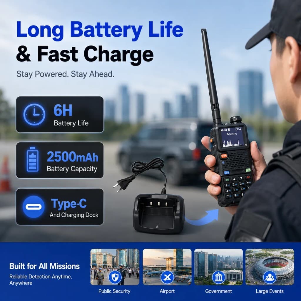 FlySpark Wearable Drone Detector | 300MHz–6200MHz Passive UAV Detection Device — view 2