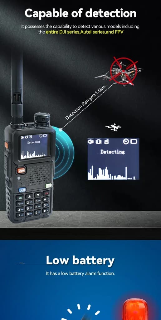 FlySpark Wearable Drone Detector | 300MHz–6200MHz Passive UAV Detection Device — view 14