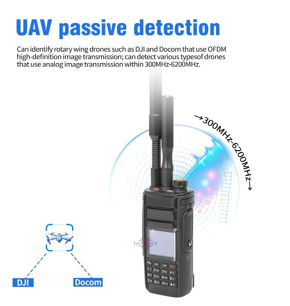 FlySpark Wearable Drone Detector Pro | 300MHz–6200MHz Passive UAV RF Detection & Spectrum Display Device — view 6