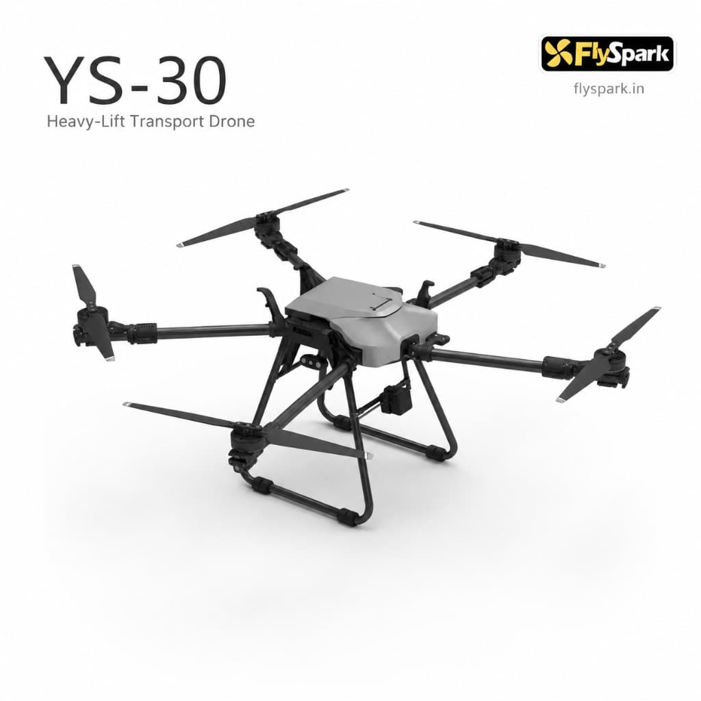 FlySpark YS-30 Six-Axis Heavy-Lift Transport UAV | 10kg-30kg Payload Cargo Drone with X9plus Power System, C12 Dual-Light Gimbal & G20 Remote Controller — view 2