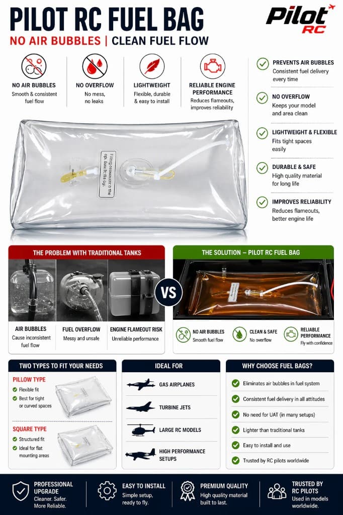 Pilot RC Fuel Bag for RC Aircraft & Turbines | 1.1L–6L Fuel Bladder — view 1