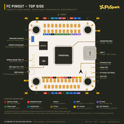 FlySpark F4 V2 Flight Controller FlySpark F4 V2 flight controller top-side pinout