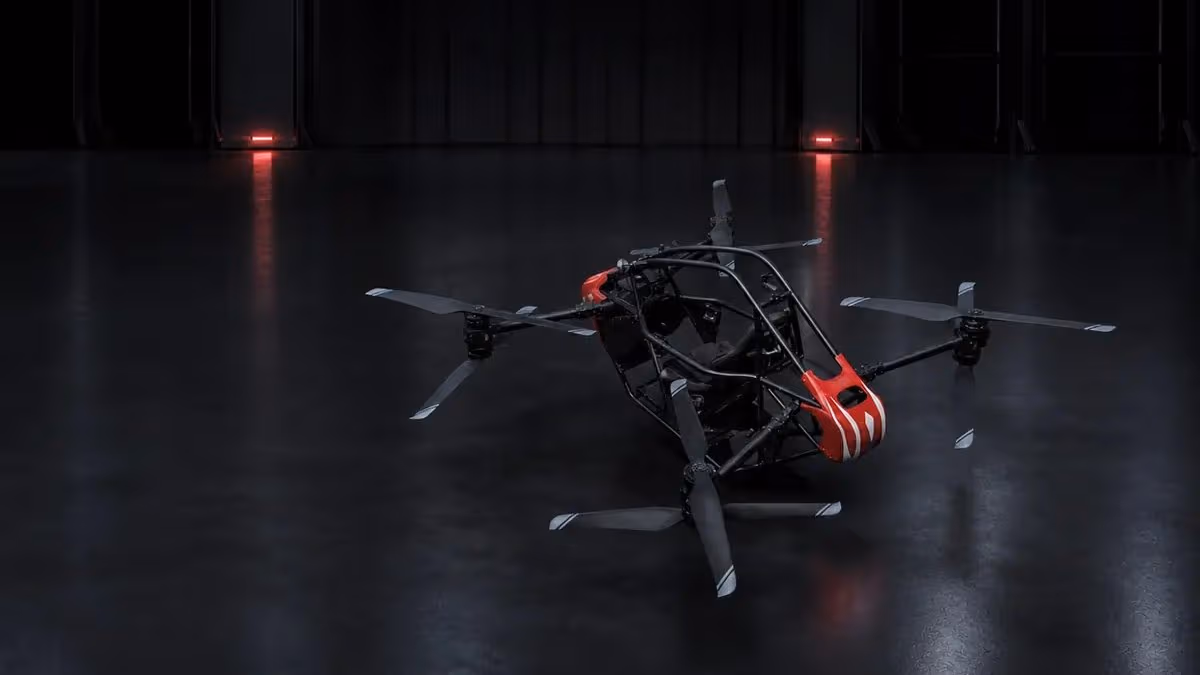 FlySpark AL-80 / AL-120 Single-Seat eVTOL Aircraft | Electric VTOL Personal Aerial Vehicle, Foldable Manned Multirotor, 80/120kg Pilot Load, 50–60km/h Cruise, 90km/h Max, 10–15min Mission & Direct Onboard Control — view 1