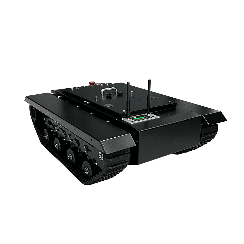 FlySpark TK650 Lightweight Tracked Robot Chassis – Small UGV | 30kg Payload, 3–4h Endurance, 35° Climb, IP54, 2×300W Brushless Drive & Serial/CAN Open Protocol for ROS